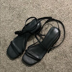 Black ankle wrap Sandals
